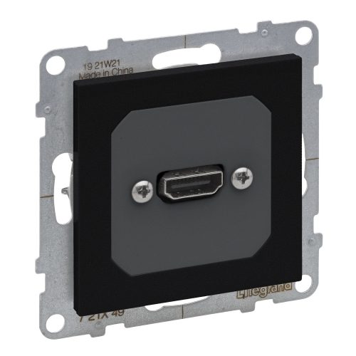 LEGRAND-721449 Suno elővezetékelt HDMI 1.4 típusú aljzat, 15 cm kábellel szállítva, fekete