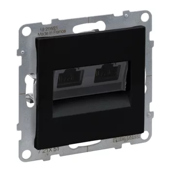 LEGRAND-721451 Suno 2xRJ45 Cat.5E UTP aljzat, fekete