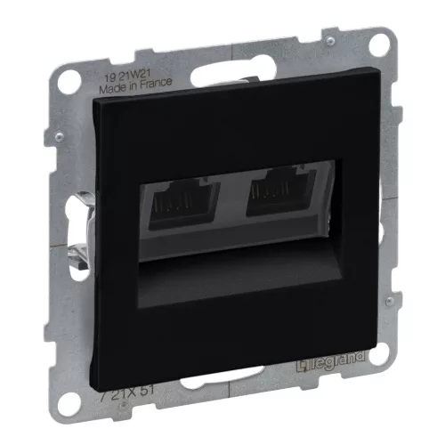 LEGRAND-721451 Suno 2xRJ45 Cat.5E UTP aljzat, fekete