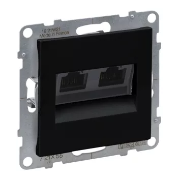LEGRAND-721455 Suno 2xRJ45 Cat.6A UTP aljzat, fekete
