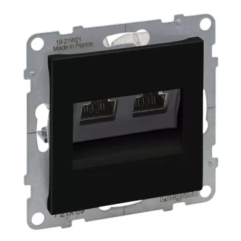 LEGRAND-721459 Suno 2xRJ45 Cat.6A STP aljzat, fekete