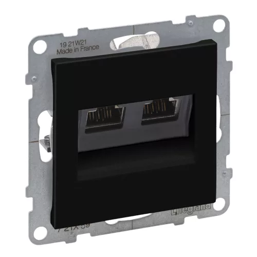 LEGRAND-721459 Suno 2xRJ45 Cat.6A STP aljzat, fekete