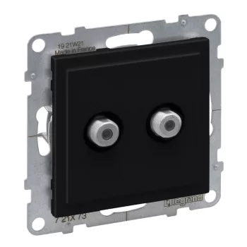   LEGRAND-721473 Suno kettős TV aljzat, "F" típus, végzáró, fekete