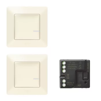   LEGRAND-752250 Valena Life with Netatmo okos előre párosított szett váltókapcsolás kialakításához: mikromodul BE/KI kapcsolásra + 2db kapcsoló (elemes távvezérlő), komplett szerelvények, elefántcsont
