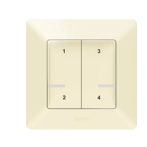 LEGRAND-752268 Valena Life with Netatmo okos vezeték nélküli 4-es szcenárió kapcsoló (elemes távvezérlő), falon kívüli, 1-es kerettel, elefántcsont