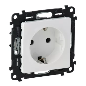   LEGRAND-753120 Valena Life 2P+F csatlakozóaljzat biztonsági zsaluval, rugós vezetékbekötéssel fehér