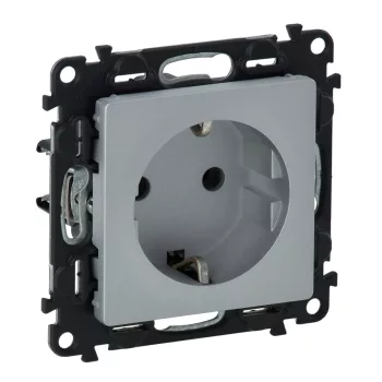   LEGRAND-753325 Valena Life 2P+F csatlakozóaljzat, csavaros vezetékbekötéssel alumínium