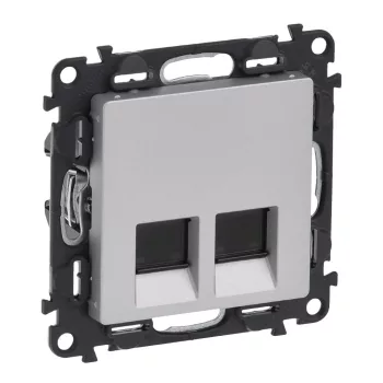   LEGRAND-753341 Valena Life 2xRJ45 Cat. 5e UTP csatlakozóaljzat  alumínium