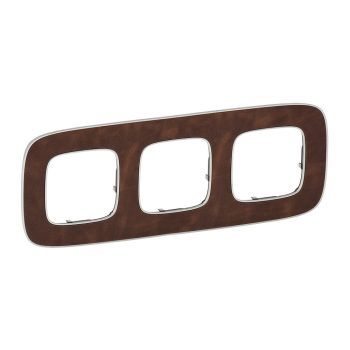 LEGRAND-754453 Valena Allure Hármas keret, Cserzett bőr