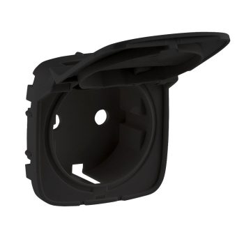   LEGRAND-754848 Valena Allure 2P+F csatlakozóaljzat burkolat, csapfedeles, fekete