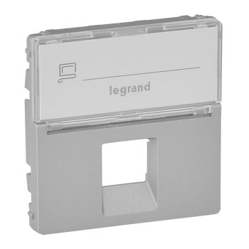   LEGRAND-755472 Valena Life 1xRJ45 csatlakozóaljzat burkolat, címketartóval alumínium