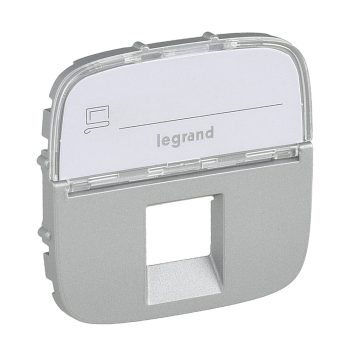   LEGRAND-755477 Valena Allure RJ11/RJ45 aljzat burkolat címketartóval, Alumínium