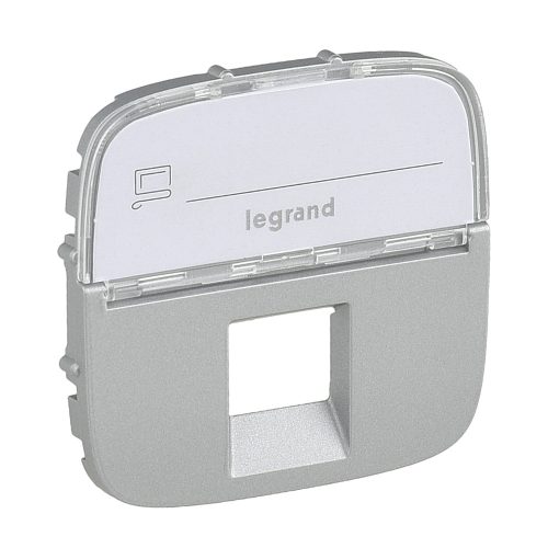 LEGRAND-755477 Valena Allure RJ11/RJ45 aljzat burkolat címketartóval, Alumínium