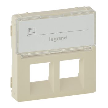   LEGRAND-755481 Valena Life 2xRJ45 csatlakozóaljzat burkolat, címketartóval elefántcsont