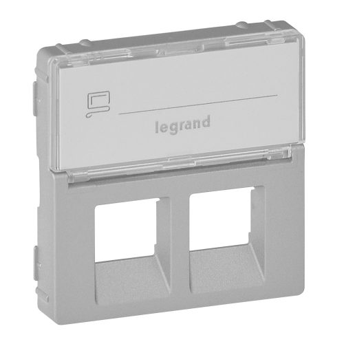LEGRAND-755482 Valena Life 2xRJ45 csatlakozóaljzat burkolat, címketartóval alumínium