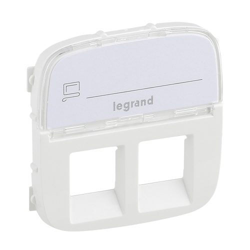 LEGRAND-755485 Valena Allure 2xRJ11/RJ45 aljzat burkolat címketartóval, Fehér