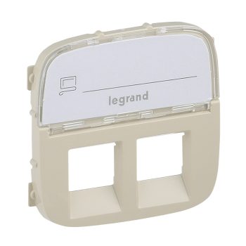   LEGRAND-755486 Valena Allure 2xRJ11/RJ45 aljzat burkolat címketartóval, Elefántcsont