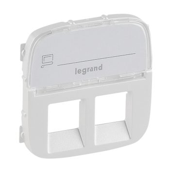   LEGRAND-755489 Valena Allure 2xRJ11/RJ45 aljzat burkolat címketartóval, Gyöngyház