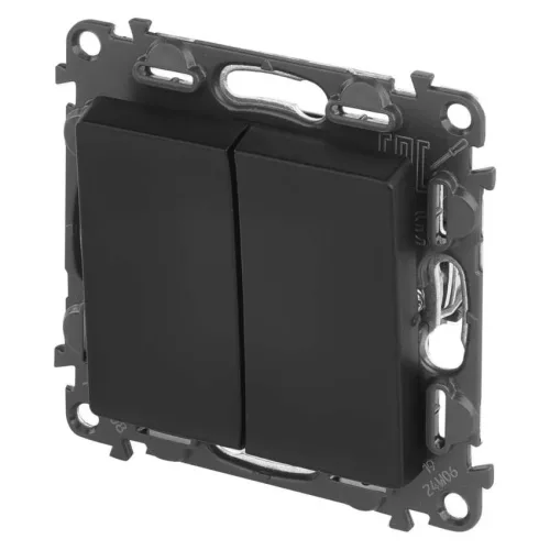 LEGRAND-756308 Valena Life kettős váltókapcsoló mechanizmus burkolattal, 10 AX, fekete