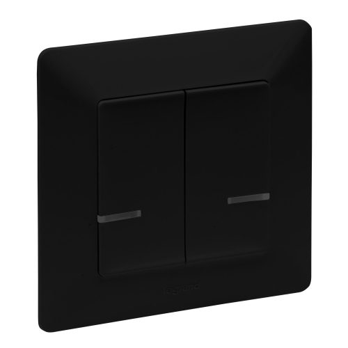 LEGRAND-756388 Valena Life with Netatmo okos kettős kapcsoló (végrehajtó), nulla (N) vezető bekötéssel, 1-es kerettel, fekete