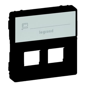   LEGRAND-756472 Valena Life RJ45/RJ11 csatlakozóaljzat burkolat, fekete