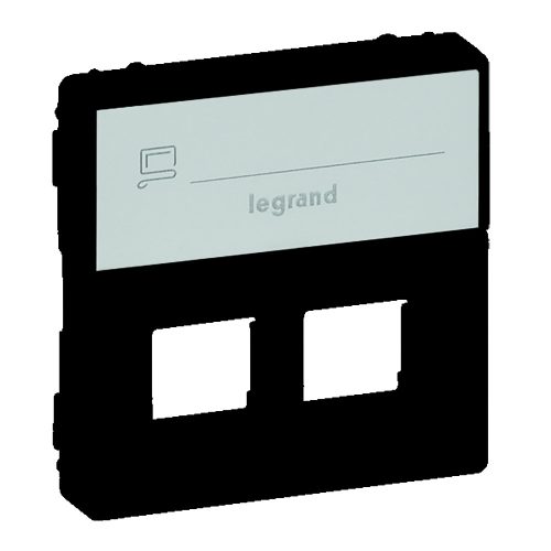 LEGRAND-756472 Valena Life RJ45/RJ11 csatlakozóaljzat burkolat, fekete
