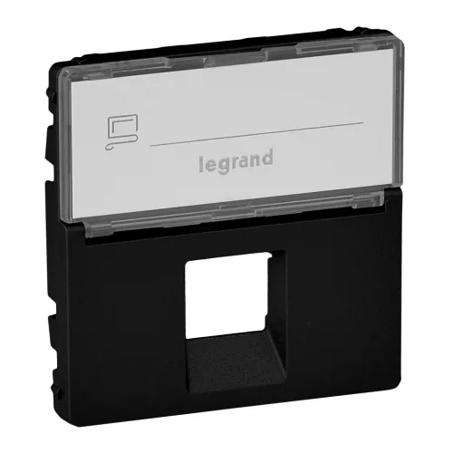 LEGRAND-756472 Valena Life RJ45/RJ11 csatlakozóaljzat burkolat, fekete