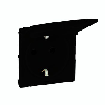   LEGRAND-756842 Valena Life 2P+F csatlakozóaljzat burkolat csapófedéllel, fekete