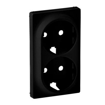   LEGRAND-756952 Valena Life 2x2P+F csatlakozóaljzat burkolat, fekete
