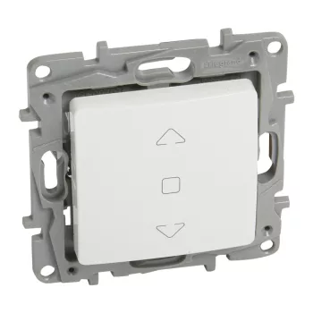   LEGRAND-764512 Niloé redőnynyomó (3 állású) 6A, mechanikus végállású motor közvetlen vezérléséhez, fehér