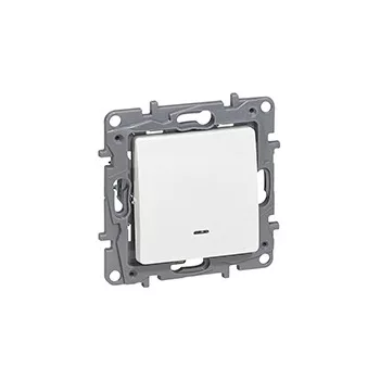   LEGRAND-764522 Niloé váltóérintkezős nyomó jelzőfénnyel, fehér
