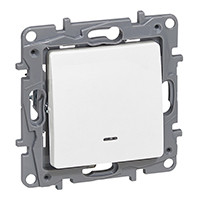 LEGRAND-764522 Niloé váltóérintkezős nyomó jelzőfénnyel, fehér