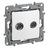 LEGRAND-764557 Niloé TV-SAT aljzat, átmenő (14 dB), fehér
