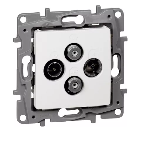 LEGRAND-764566 Niloé TV-RD-SAT-SAT csillagpontos aljzat, végzáró (1,5 dB), fehér
