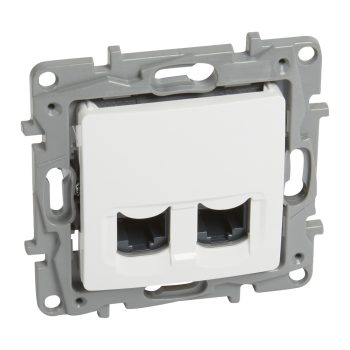   LEGRAND-764574 Niloé 2xRJ45 Cat.6 UTP csatlakozóaljzat, fehér