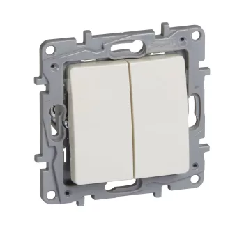  LEGRAND-764608 Niloé kettős váltóérintkezős nyomó, bézs