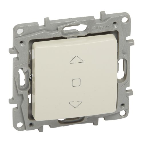 LEGRAND-764612 Niloé redőnynyomó (3 állású) 6A, mechanikus végállású motor közvetlen vezérléséhez, bézs