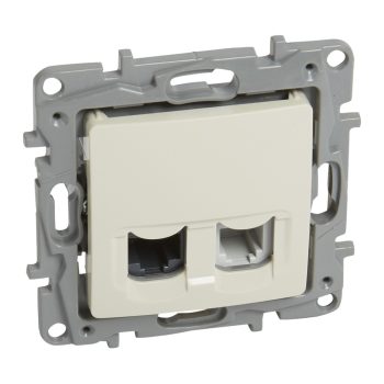   LEGRAND-764670 Niloé RJ11 + RJ45 Cat.5 UTP csatlakozóaljzat, bézs