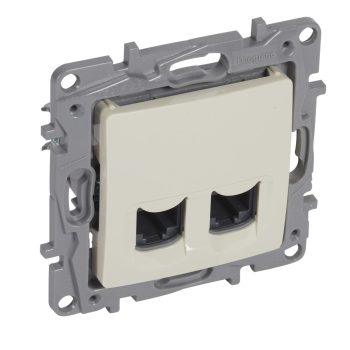   LEGRAND-764674 Niloé 2xRJ45 Cat.6 UTP csatlakozóaljzat, bézs