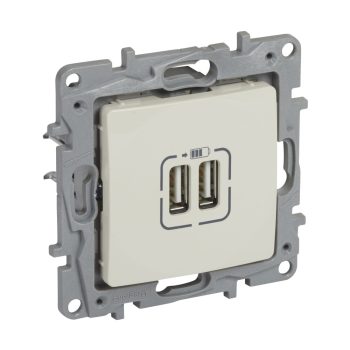   LEGRAND-764694 Niloé kettős USB-A+A töltőaljzat - 3 A - 15 W, bézs