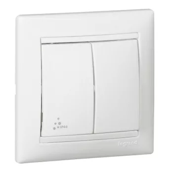 LEGRAND-770098 Valena IP44 kettős váltókapcsoló, fehér