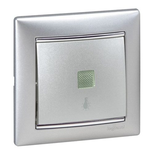 LEGRAND-770113 Valena egypólusú nyomó lj jelzőfénnyel alumínium