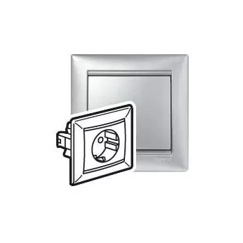   LEGRAND-770123 Valena 2P+F csatlakozóaljzat monoblokk alumínium