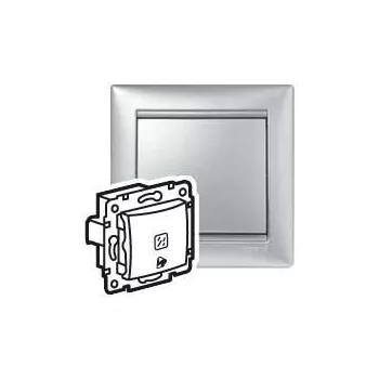   LEGRAND-770215 Valena egypólusú nyomó csengőjellel, jelzőfénnyel, 250V, alumínium