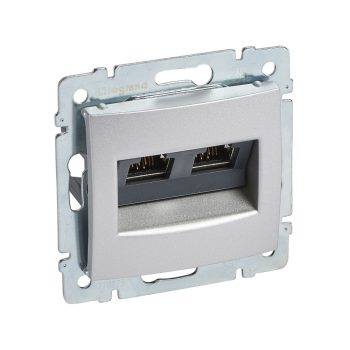 LEGRAND-770273 Valena 2xRJ45 Cat6A STP aljzat, alumínium