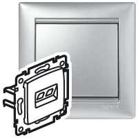LEGRAND-770280 Valena RJ11+RJ45 Cat5e UTP kombinált aljzat alumínium