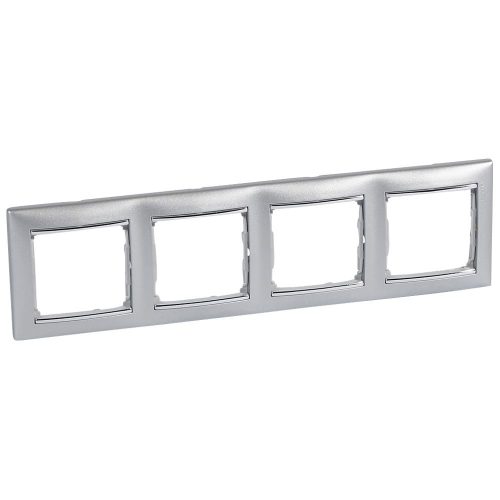 LEGRAND-770354 Valena Alumínium / Ezüst, 4-es vízszintes keret
