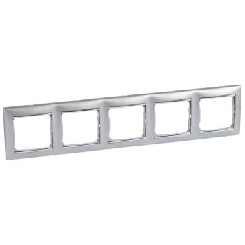   LEGRAND-770355 Valena Alumínium / Ezüst, 5-ös vízszintes keret