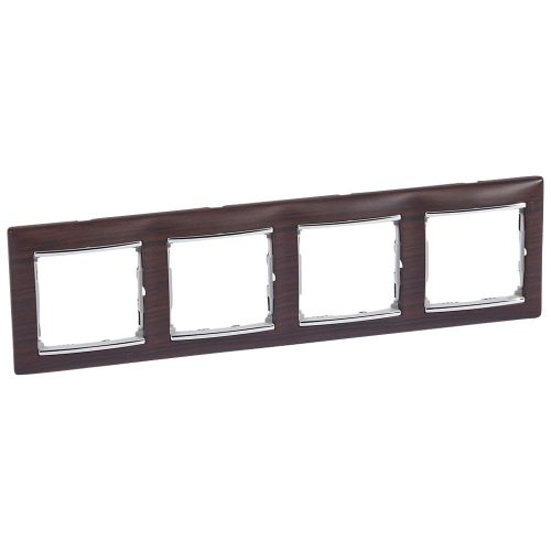 LEGRAND-770374 Valena Wenge dekor / Ezüst, 4-es vízszintes keret