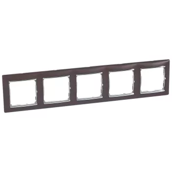 LEGRAND Valena Wenge dekor / Ezüst, 5-ös vízszintes keret